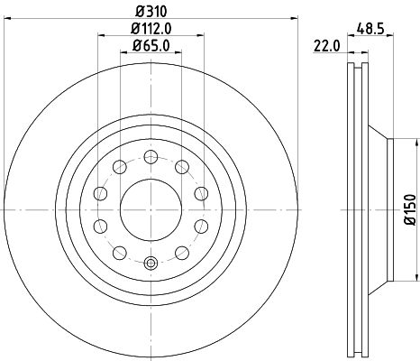 HELLA PAGID Тормозной диск 8DD 355 121-911